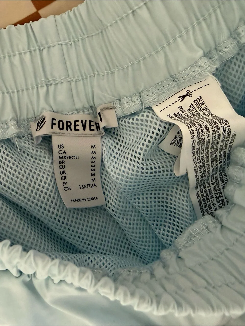 Forever 21 Pale Blue Track Pants with White Piping